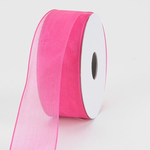 Organza Ribbon Thin Wire Edge 25 Yards Fuchsia ( Width: 5/8 inch  Length:  25 Yards ) - BBCraftsWholesale Ribbon, Tulle Fabrics, Wedding Supplies,  Tablecloths & Floral Mesh at Best Prices