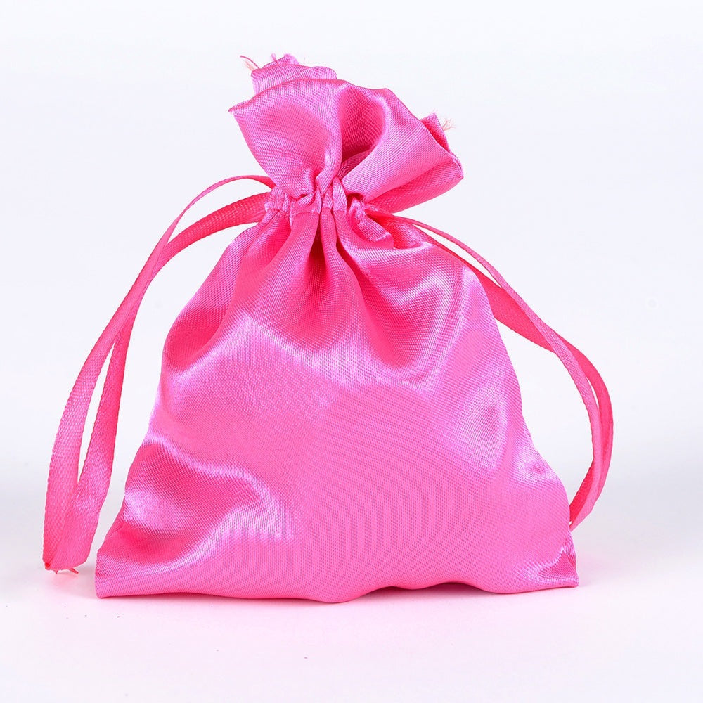 Fuchsia - Satin Bags - ( 4x5 Inch - 10 Bags )
