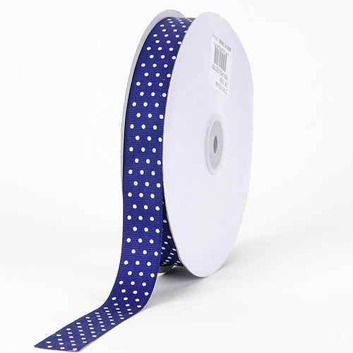 Grosgrain Ribbon Swiss Dot Purple with White Dots ( 7/8 Inch | 50 Yards ) BBCrafts.com