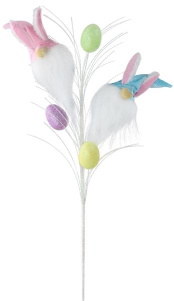 28 Inch L Pink/Blue/Green/Yellow/Lavender Fabric Glitter Easter Gnome Spray