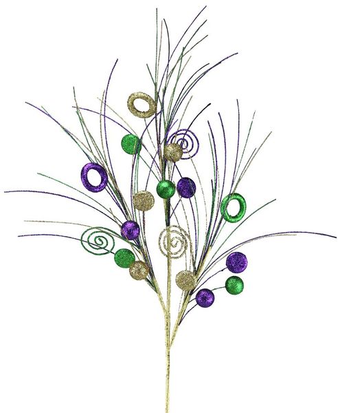 43"L Glitter Ball/Circle/Disc Mardi Gras Spray