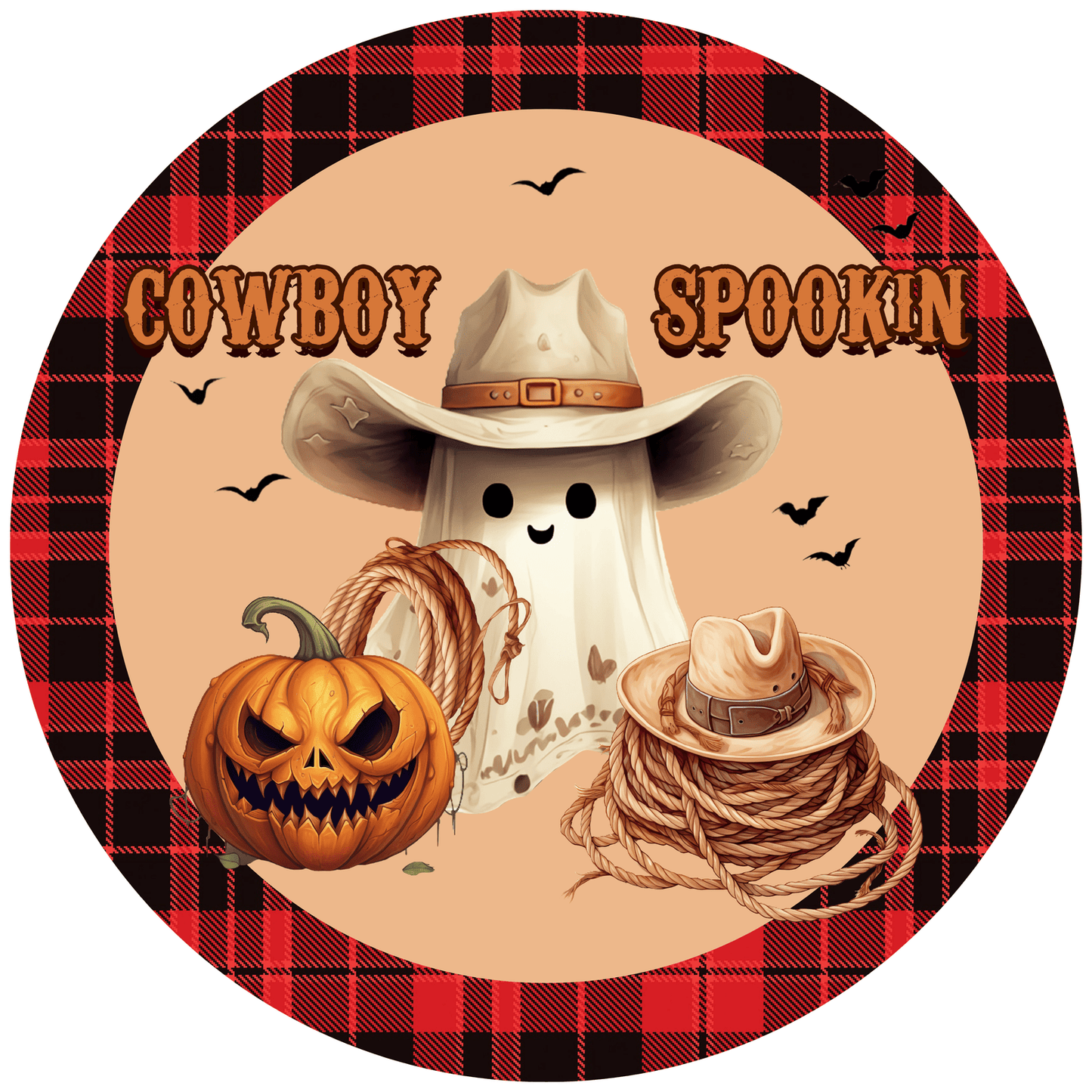 Halloween Spooky Cowboy Metal / Vinyl Sign - Made in USA