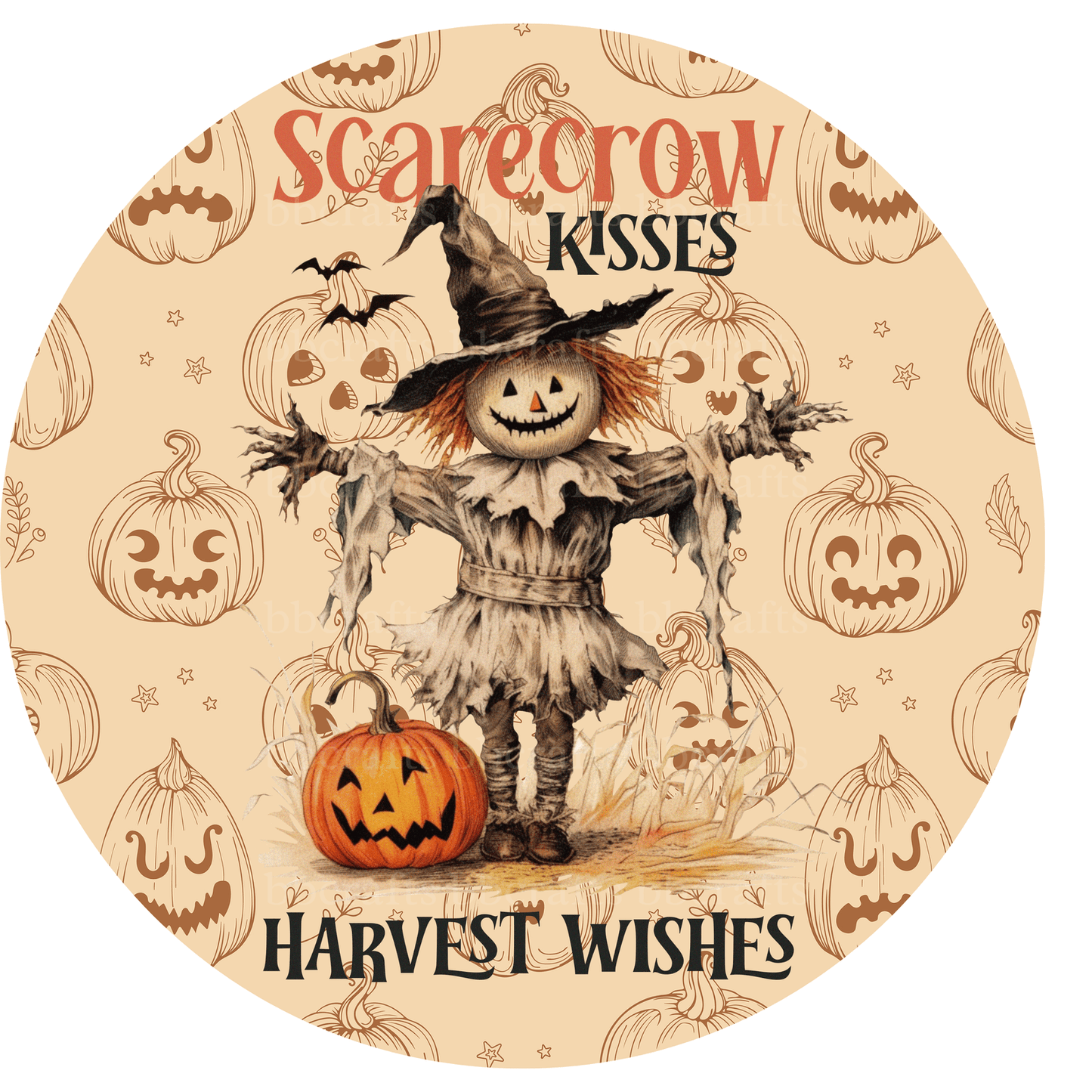 Halloween Scarecrow Kisses Metal / Vinyl Sign - Made in USA