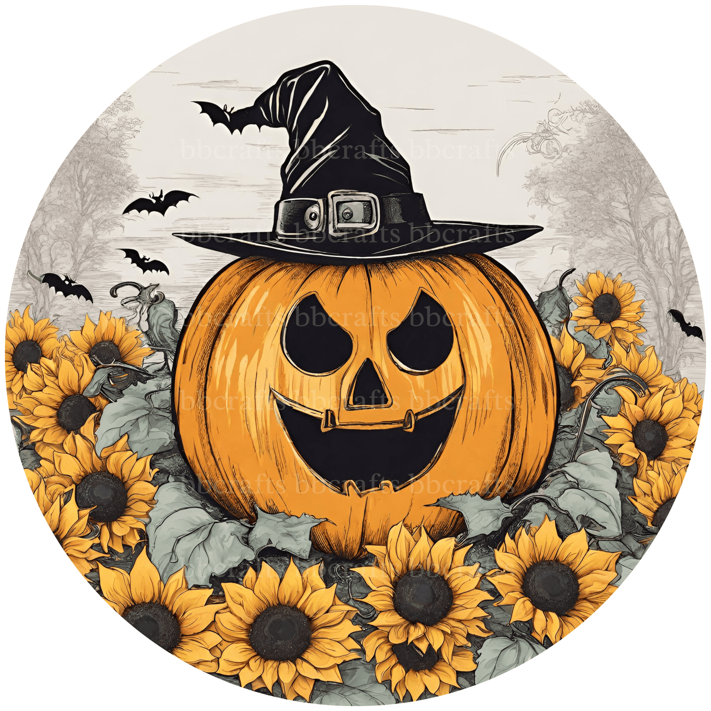 Halloween Wicked Pumpkin Metal / Vinyl Sign - Made in USA