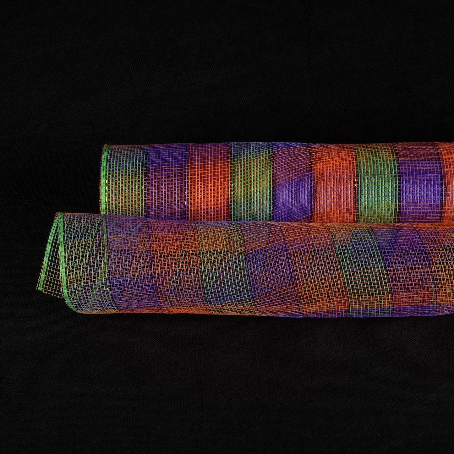 Halloween - Poly Deco Mesh Wrap with Laser Mono Stripe - ( 10 Inch x 10 Yards ) BBCrafts.com