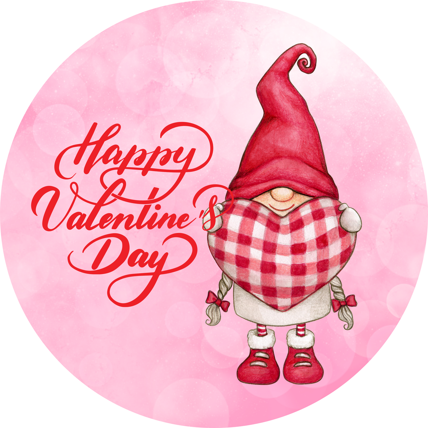 Happy Valentine's Day Gnome Metal / Vinyl Sign - Made in USA