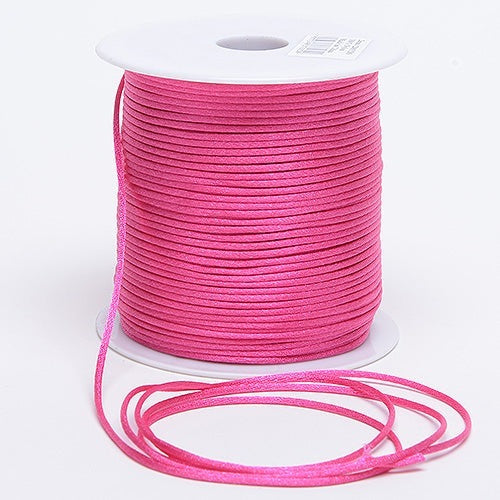Hot Pink - 3mm Satin Rat Tail Cord - ( 3mm x 100 Yards ) BBCrafts.com