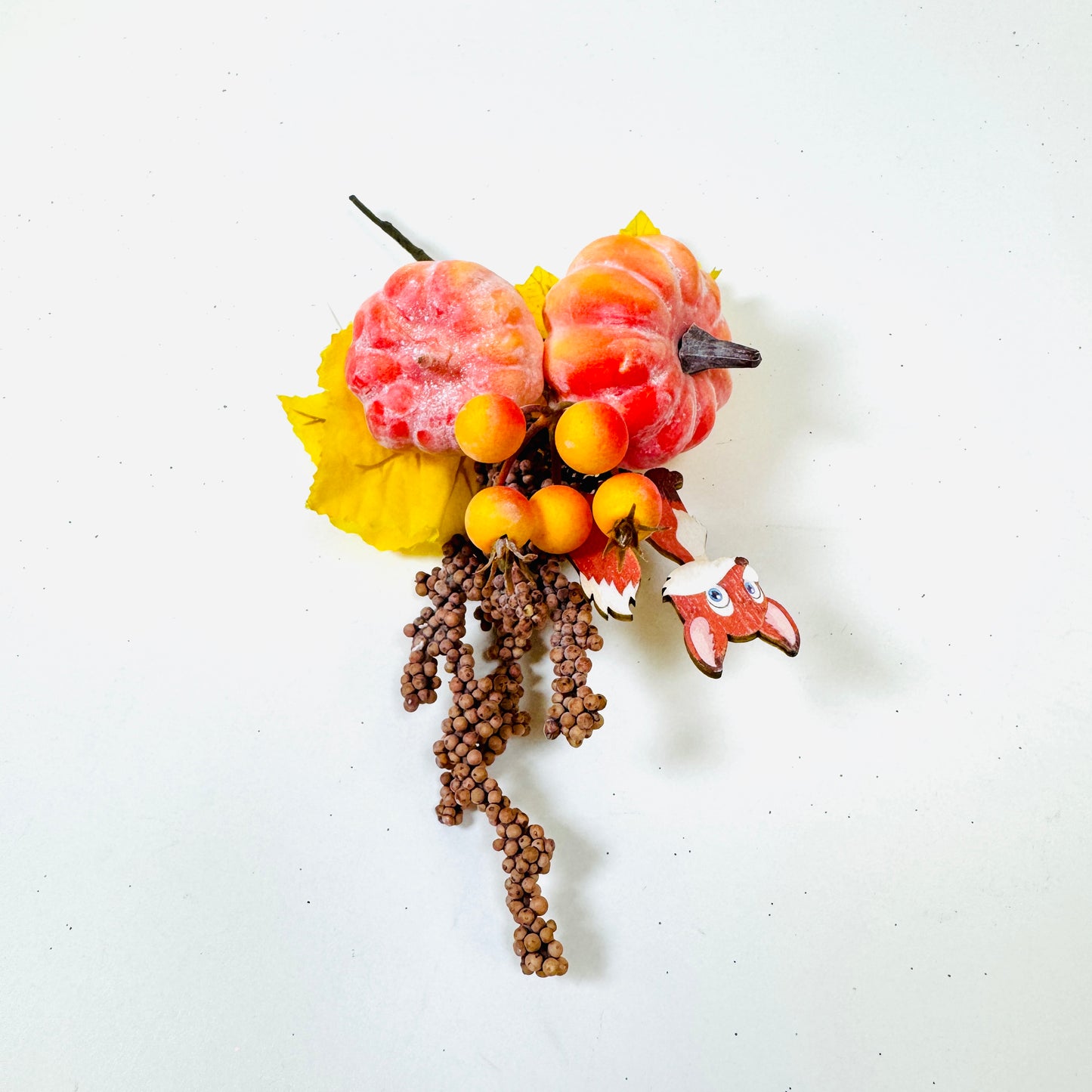 10 Inch L Fox & Pumpkin Maple Fall Picks