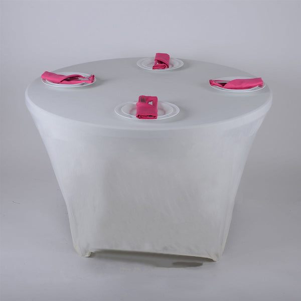 Ivory 8 Seat Round Spandex Tablecloths BBCrafts.com