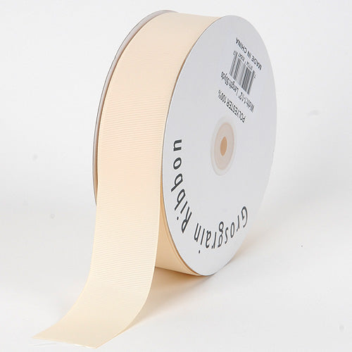 Ivory - Grosgrain Ribbon Solid Color - ( W: 3/8 Inch | L: 50 Yards ) BBCrafts.com