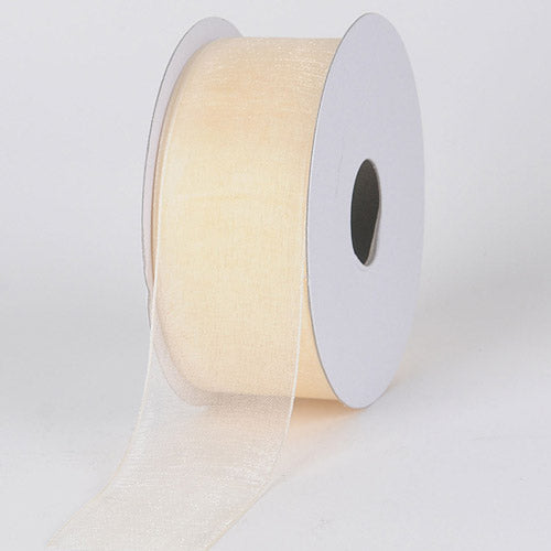 Ivory - Sheer Organza Ribbon - ( W: 3/8 Inch | L: 25 Yards ) BBCrafts.com