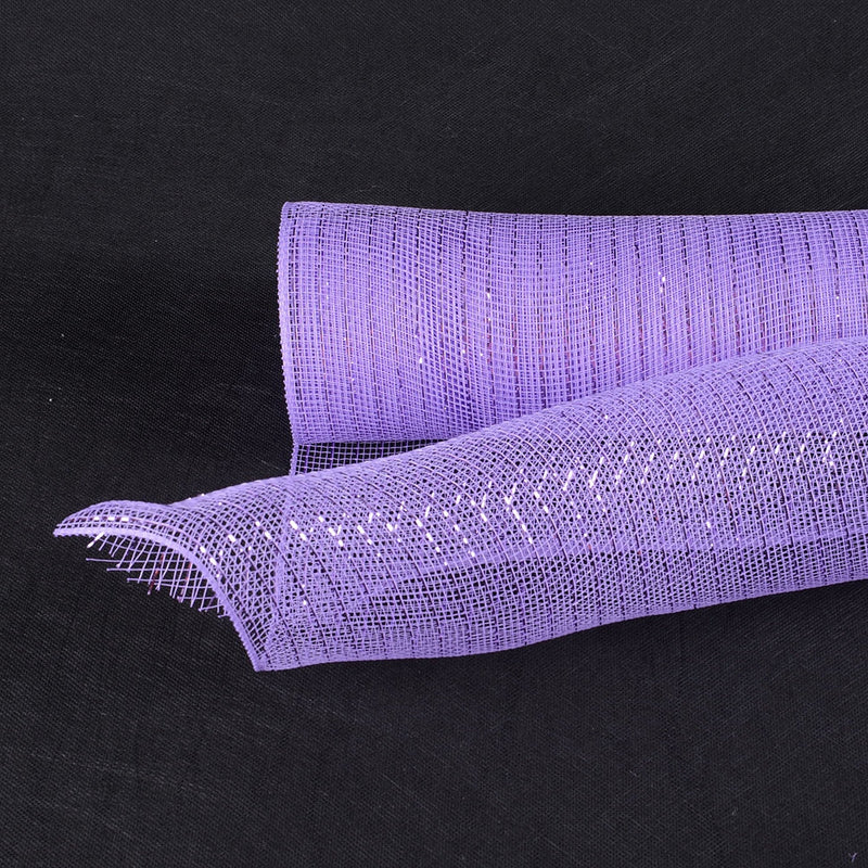 Lavender - Deco Mesh Wrap Metallic Stripes - ( 10 Inch x 10 Yards ) BBCrafts.com