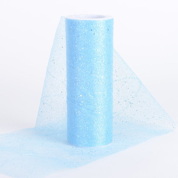 Light Blue - 6 Inch Confetti Organza Roll - ( W: 6 Inch | L: 10 Yards ) BBCrafts.com