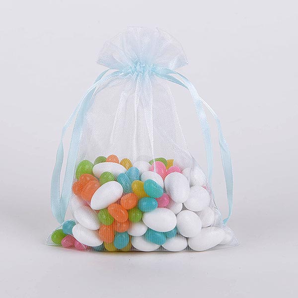 Light Blue - Organza Bags - ( 4 x 5 Inch - 10 Bags ) BBCrafts.com
