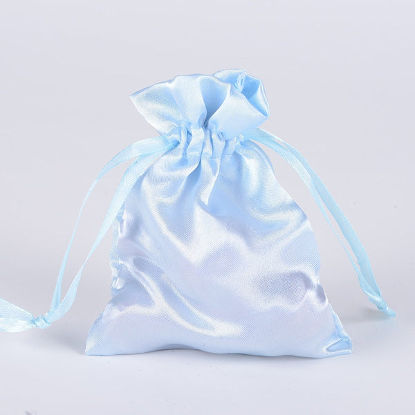 Light Blue - Satin Bags - ( 3x4 Inch - 10 Bags ) BBCrafts.com