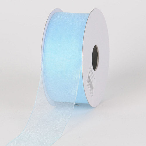 Light Blue - Sheer Organza Ribbon - ( 1 - 1/2 Inch | 25 Yards ) BBCrafts.com