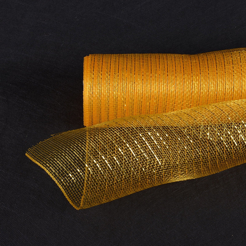 Light Gold - Deco Mesh Wrap Metallic Stripes - ( 10 Inch x 10 Yards ) BBCrafts.com