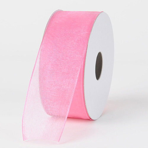 Light Pink - Organza Ribbon Thin Wire Edge 25 Yards - ( W: 5/8 Inch | L: 25 Yards ) BBCrafts.com