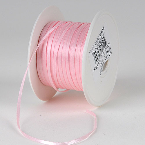 Light Pink - Satin Ribbon 1/16 x 100 Yards - ( W: 1/16 Inch | L: 100 Yards ) BBCrafts.com