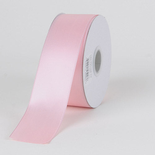 Light Pink - Satin Ribbon Wire Edge - ( W: 1 - 1/2 Inch | L: 25 Yards ) BBCrafts.com
