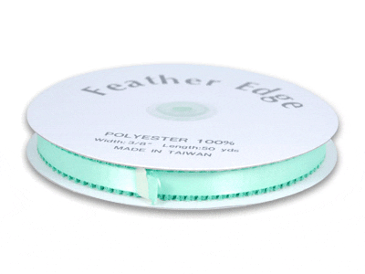 Mint - Satin Ribbon Feather Edge - ( 3/16 Inch | 50 Yards ) BBCrafts.com