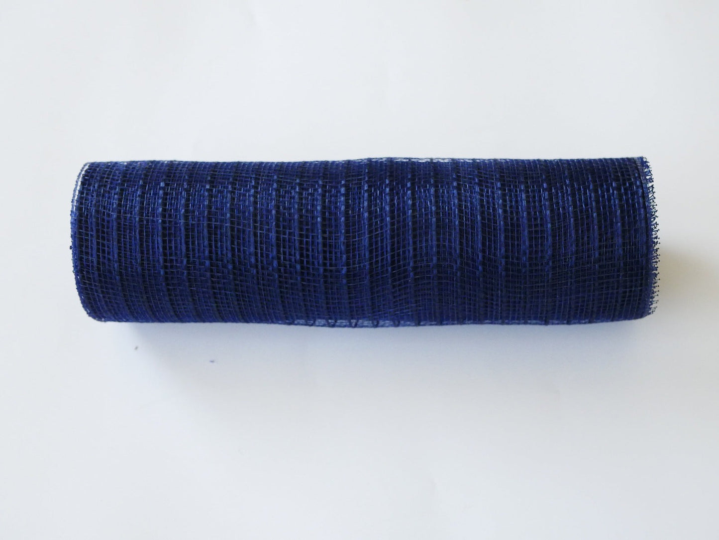 Navy Blue Deco Mesh with Burlap Stripes - 10 Inch x 10 Yards BBCrafts.com