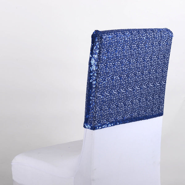 Navy Blue Duchess Sequin Chair Top Covers BBCrafts.com