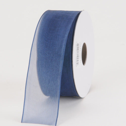 1-1/2 inch Navy Blue Organza Ribbons