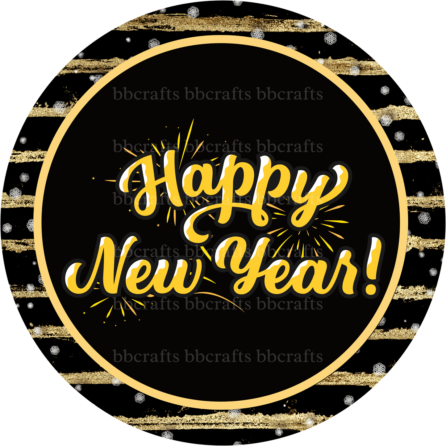 New Year Happy New Year Metal / Vinyl Sign - Made in USA