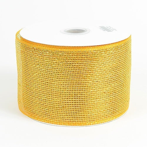 Metallic Deco Mesh Ribbons Gold ( 4 inch x 25 yards ) - BBCrafts -  Wholesale Ribbon, Tulle Fabrics, Wedding Supplies, Tablecloths & Floral  Mesh at Best Prices
