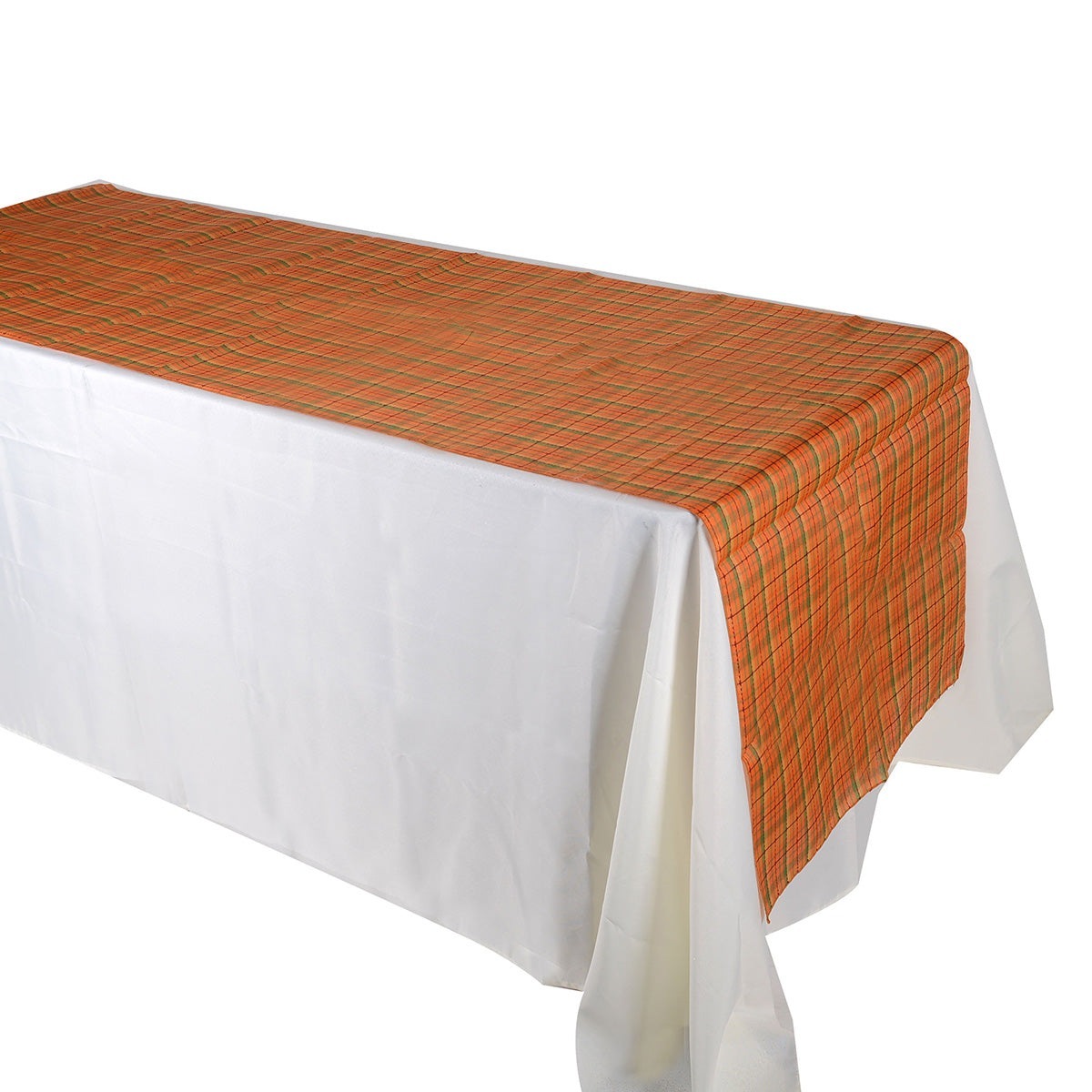 Orange Checkered Overlay ( W: 28 Inch | L: 108 Inches ) BBCrafts.com