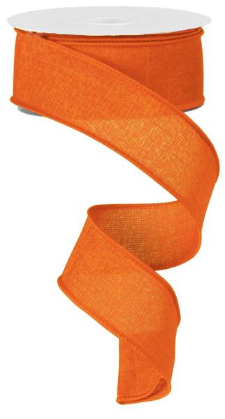 Orange - Royal Burlap Wired Edge Ribbon - ( 1-1/2 Inch | 10 Yards ) BBCrafts.com