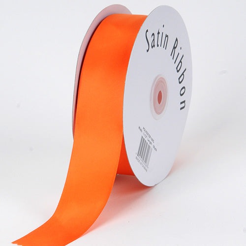 Orange - Satin Ribbon Single Face - ( 1 - 1/2 Inch | 50 Yards ) BBCrafts.com