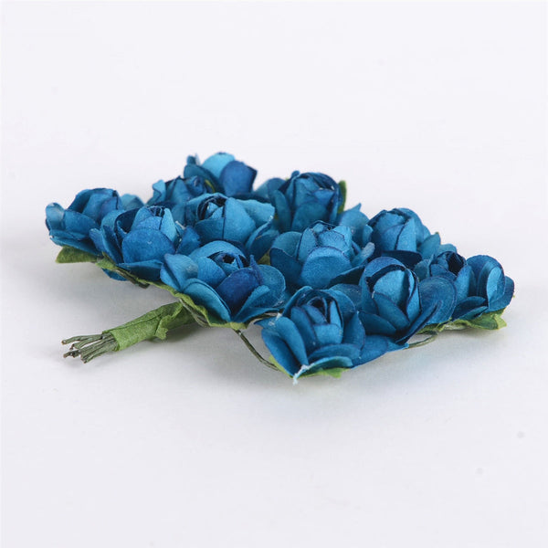 Paper Rose Flowers (12x12) Dark Turquoise ( 12 Paper Flowers ) BBCrafts.com