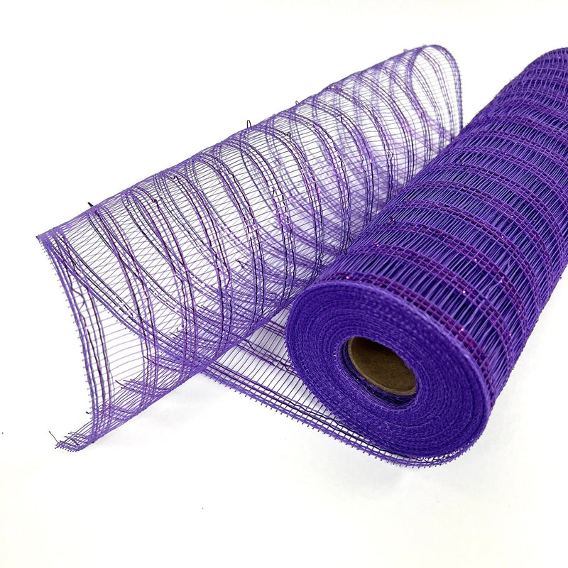 Purple - Deco Mesh Laser Eyelash - (10 Inch x 10 Yards) BBCrafts.com