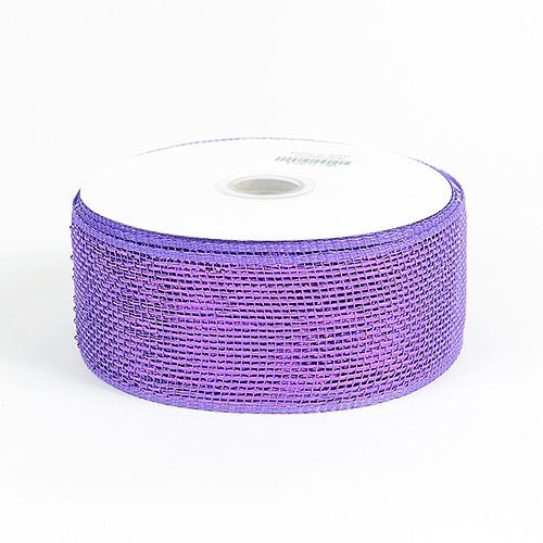 Purple - Metallic Deco Mesh Ribbons - ( 2.5 Inch x 25 Yards ) BBCrafts.com