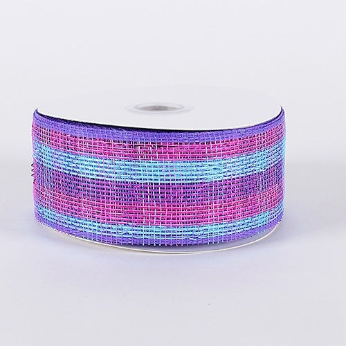 Purple Pink - Laser Metallic Mesh Ribbon - ( 2 - 1/2 Inch x 25 Yards ) BBCrafts.com