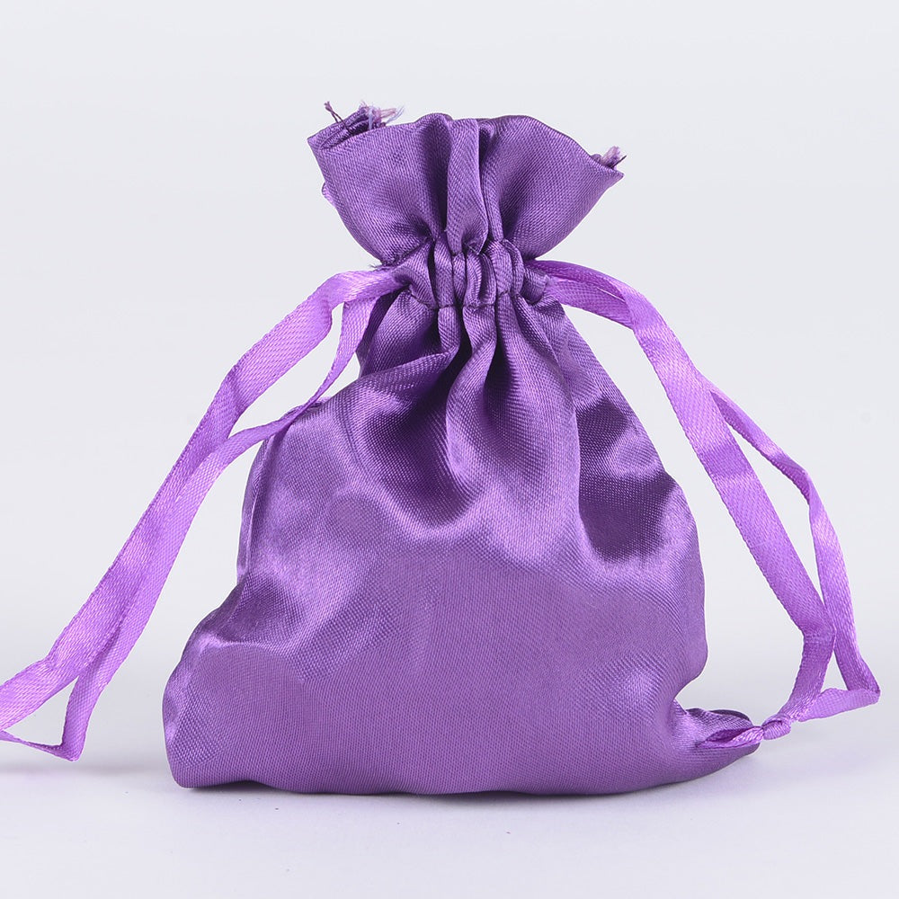 Purple - Satin Bags - ( 4x5 Inch - 10 Bags )