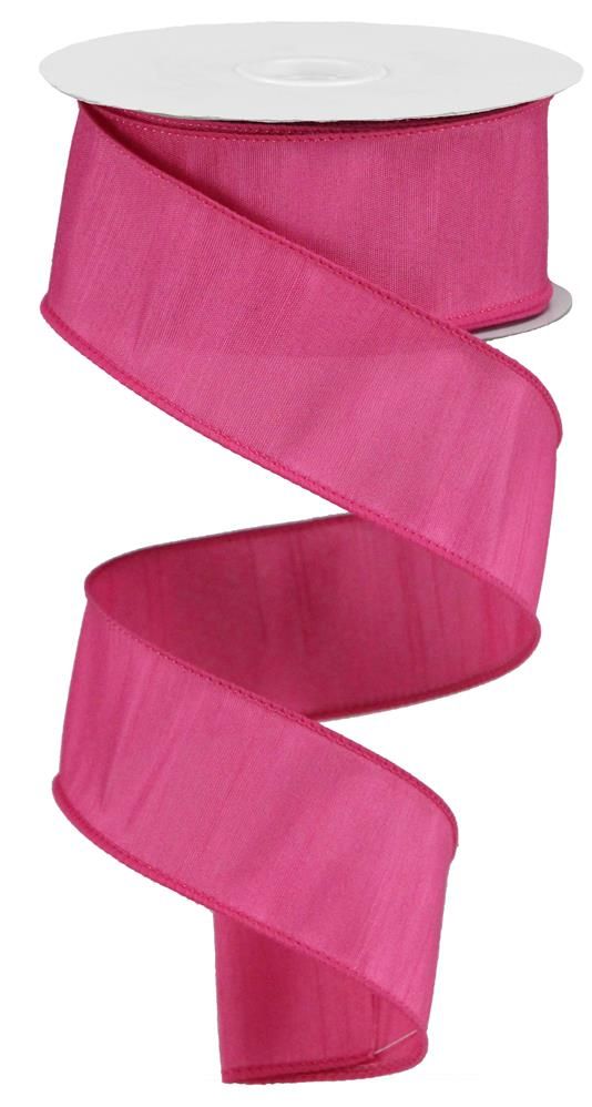 1.5 Inch x 10 Yards Faux Dupioni Ribbon - Hot Pink