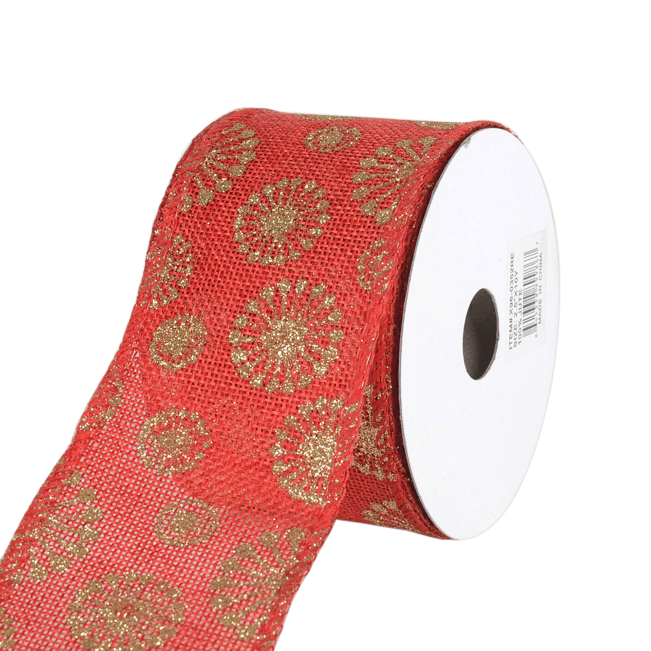 Red Faux Burlap Christmas Ribbon - (2.5 Inch x 10 Yards) - 960352RE BBCrafts.com