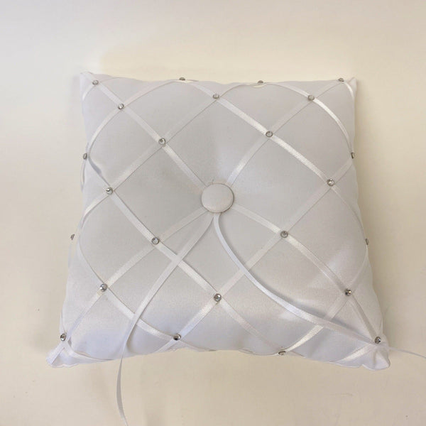 Ring Bearer Pillow White ( 7 Inch x 7 Inch ) - 5583W BBCrafts.com
