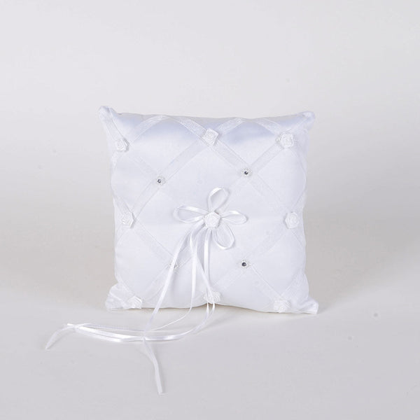 Ring Bearer Pillow White ( 7 x 7 inches ) - JSW308 BBCrafts.com