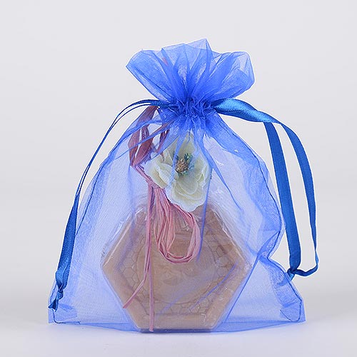 Royal Blue - Organza Bags - ( 6x15 Inch - 10 Bags ) BBCrafts.com