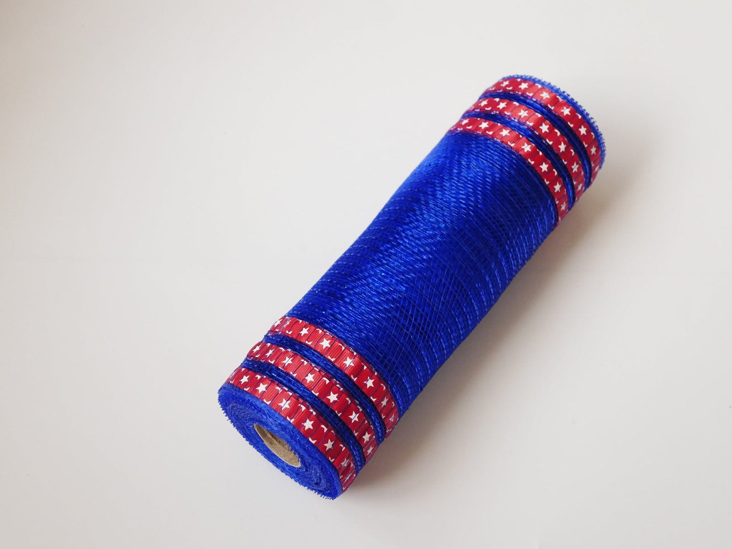 Royal Blue with Red Stars Stripes Deco Mesh - Holiday Floral Deco Mesh - ( 10 Inch x 10 Yards ) BBCrafts.com