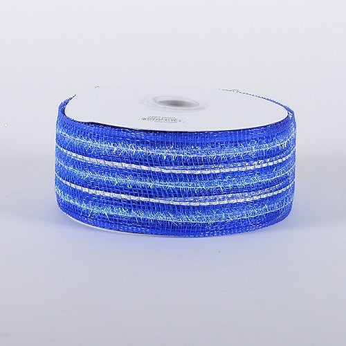 Royal - Laser Metallic Mesh Ribbon - ( 4 Inch x 25 Yards ) BBCrafts.com