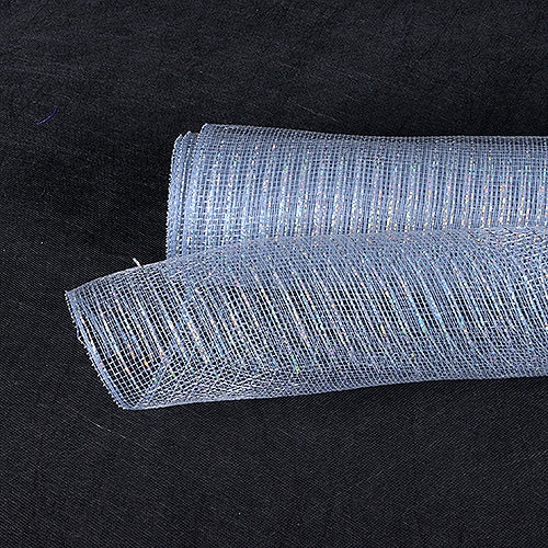 Silver - Deco Mesh Wrap Metallic Stripes - ( 10 Inch x 10 Yards ) BBCrafts.com