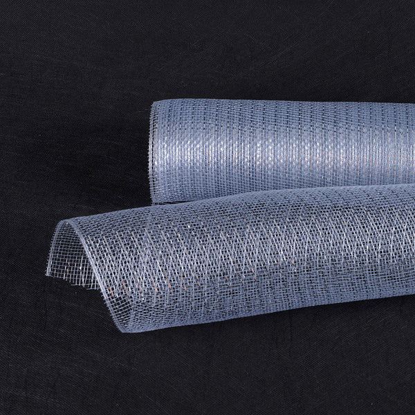 Silver - Deco Mesh Wrap Metallic Stripes - ( 21 Inch x 10 Yards ) BBCrafts.com