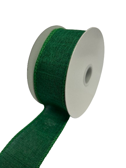 Emerald - Canvas Wired Ribbon - ( W: 1 - 1/2 Inch | L: 10 Yards )