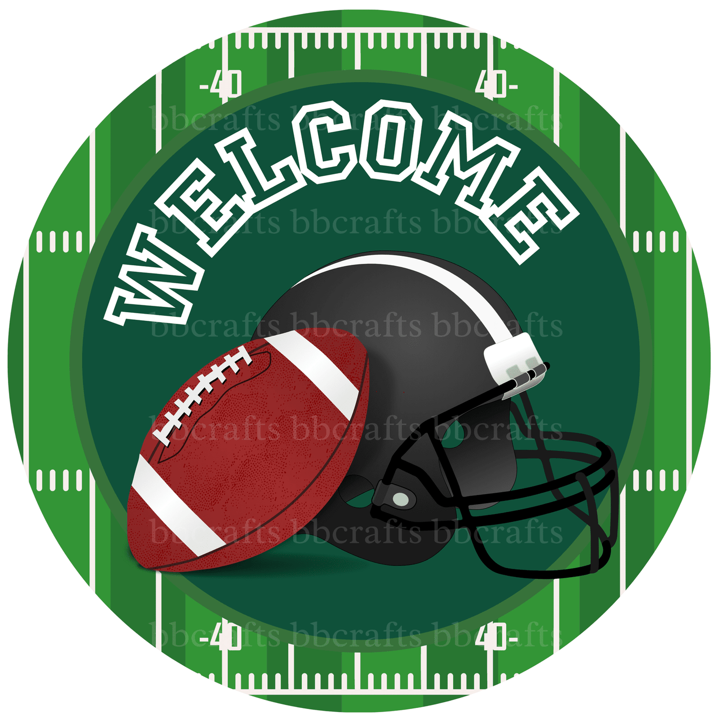 Welcome Football with Helmet Sports Metal / Vinyl Sign - Made in USA