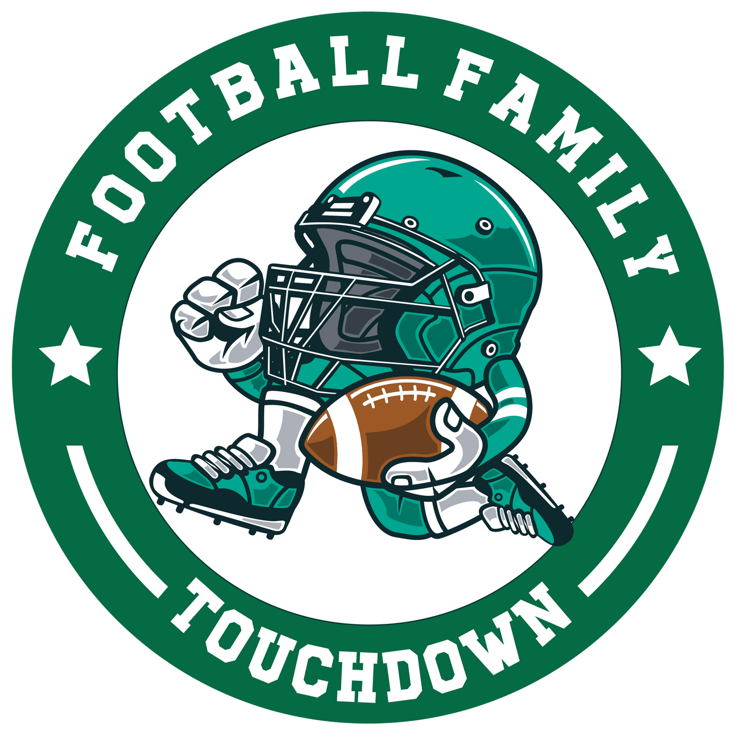 Sports Green Football Family Metal / Vinyl Sign - Made in USA